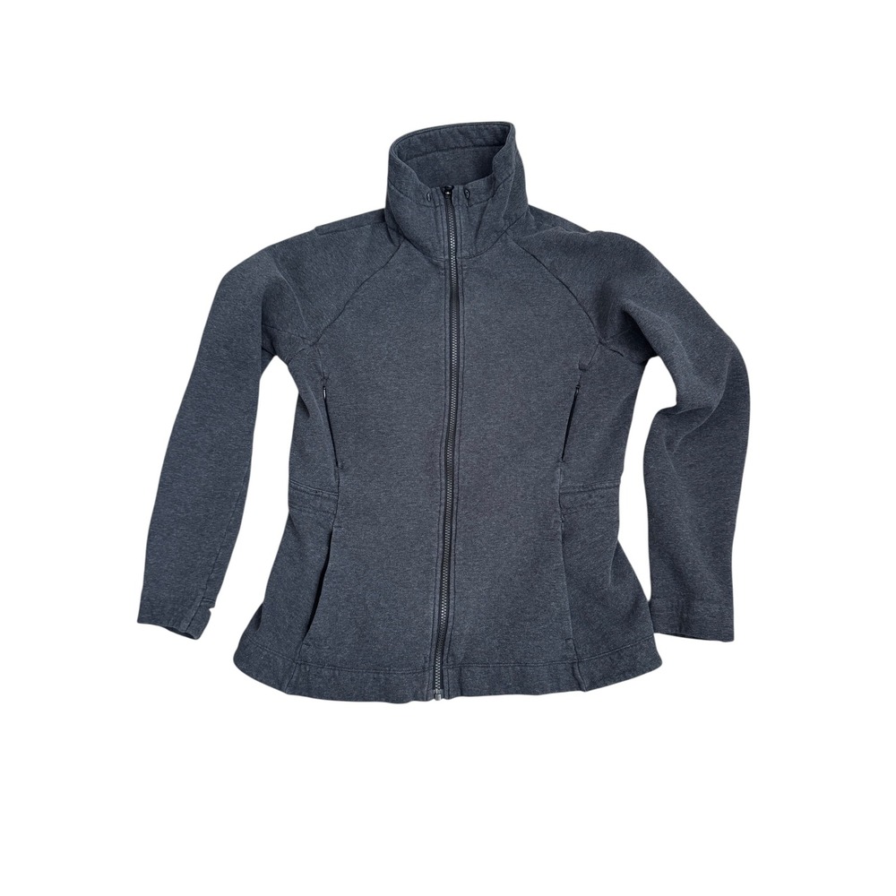 Lululemon Gray Full Zip Fleece Jacket Mock Neck Athleisure Women's‎ Size 8